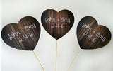 Rustic Wedding Cupcake Toppers, Heart Cupcake Toppers, Wedding Cupcake Toppers