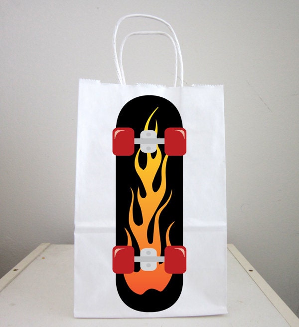 Skate boarding Goody Bags, Skate boarder Favor Bags, Skate boarding Party Bags