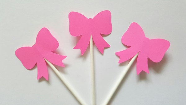 Hair Bow Cupcake Toppers