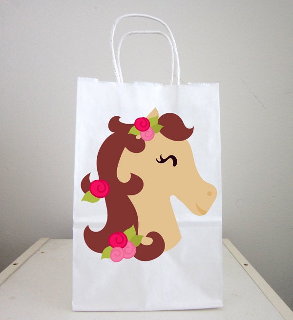 Horse Cupcake Toppers, Horse With Flowers Cupcake Toppers