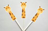 Giraffe Cupcake Toppers, Jungle Cupcake Toppers, Safari Cupcake Toppers