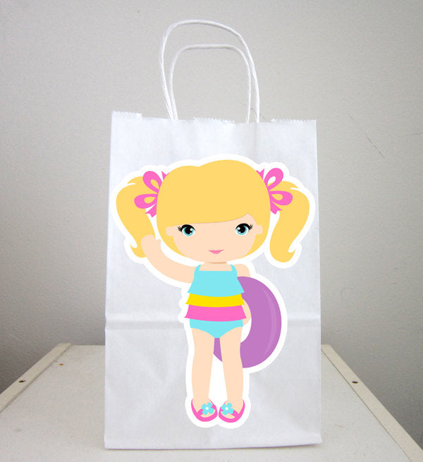 Pool Party Goody Bags, Pool Party Favor Bags, Pool Party Favor, Goody, Gift Bags - Girls Pool Party