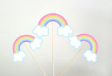Rainbow Cupcake Toppers, Rainbow Baby Shower, Rainbow Birthday, Cupcake , Pastel Rainbow Cupcake Toppers