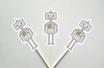 Robot Cupcake Toppers