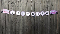 School Bus Cupcake Toppers - Colorful - Pink Bus, Purple Bus, Blue School Bus, Yellow Bus