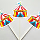 Circus Cupcake Toppers - Circus Tent Cupcake Toppers - Circus Birthday Party - Circus Party