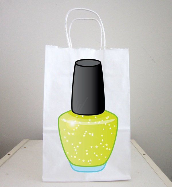Spa Goody Bags, Nail Polish Goody Bags, Spa Party Goody Bags, Spa Party Favor Bags, Spa Party Favors - Nail Polish Favor Bags