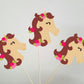Horse Cupcake Toppers, Horse With Flowers Cupcake Toppers