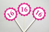 16th Birthday Cupcake Toppers, Sweet 16 Cupcake Toppers