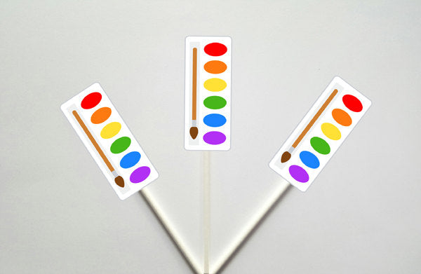Paint Party Cupcake Toppers, Art Party Cupcake Toppers, Painting Cupcake Toppers, Paint brush Cupcake Toppers