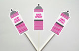 Hair Spray Cupcake Toppers, 80's Cupcake Toppers, Hairspray Cupcake Toppers