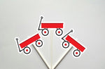 Red Wagon Cupcake Toppers, Little Red Wagon Cupcake Toppers