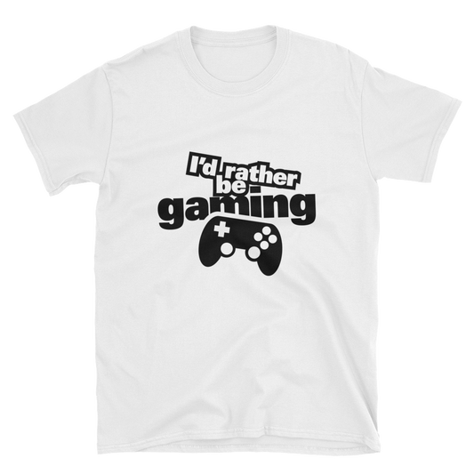 I'd Rather Be Gaming Shirt, Gaming T-shirt, Gamers T-shirt, Gaming T-shirt, Gamer Shirt, Gamer Gift, Game Controller Shirt, Short-Sleeve Unisex T-Shirt