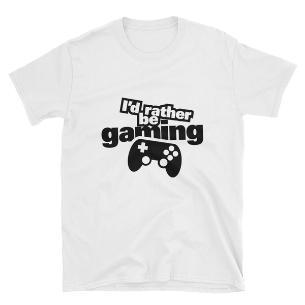 I'd Rather Be Gaming Shirt, Gaming T-shirt, Gamers T-shirt, Gaming T-shirt, Gamer Shirt, Gamer Gift, Game Controller Shirt, Short-Sleeve Unisex T-Shirt