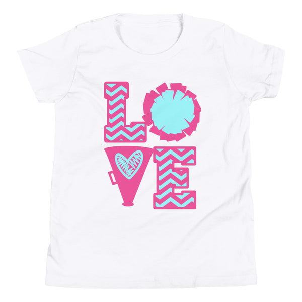 Cheer Love Shirt, Cheerleader Shirt, Cheerleading Shirt, Youth Short Sleeve T-Shirt