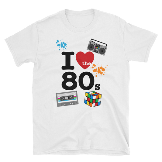 I Love The 80's Shirt, 80's T shirt, 80's T-shirt, 80's Clothing, Short-Sleeve ADULT Unisex T-Shirt