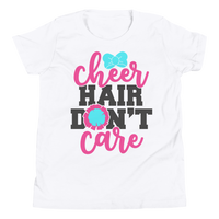 Cheer Hair Don't Care Shirt, Cheerleader Shirt, Cheerleading Shirt, Youth Short Sleeve T-Shirt