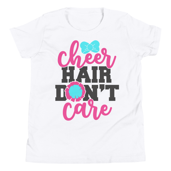 Cheer Hair Don't Care Shirt, Cheerleader Shirt, Cheerleading Shirt, Youth Short Sleeve T-Shirt