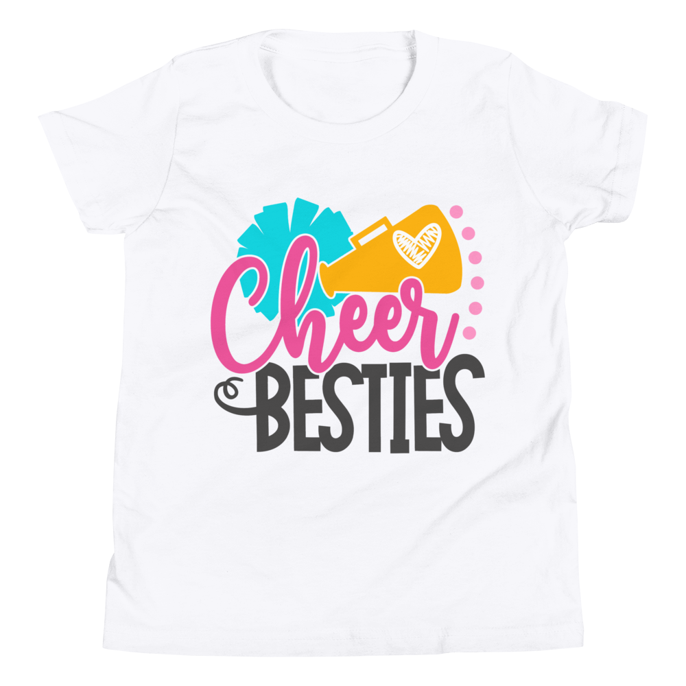 Cheer Besties Shirt, Cheerleader Shirt, Cheerleading Shirt, Youth Short Sleeve T-Shirt