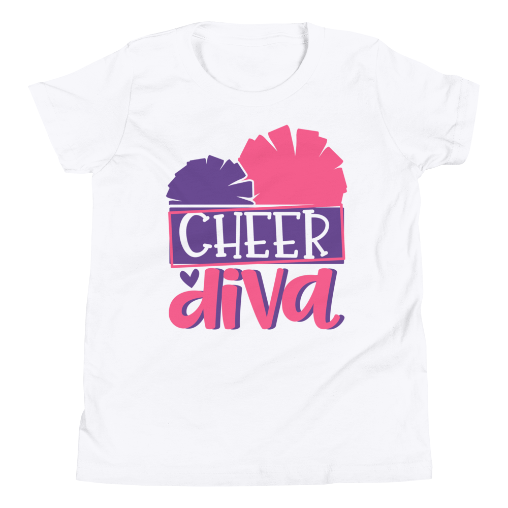 Cheer Diva Shirt, Cheerleader Shirt, Cheerleading Shirt, Youth Short Sleeve T-Shirt