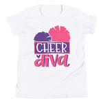 Cheer Diva Shirt, Cheerleader Shirt, Cheerleading Shirt, Youth Short Sleeve T-Shirt