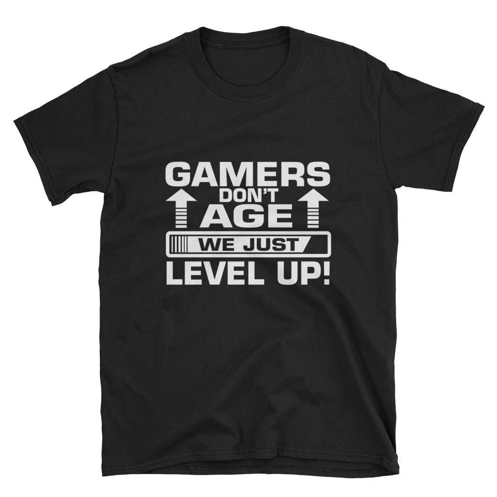 Gamers Don't Age We Just Level Up Shirt, I Don't Age I Just Level Up Gaming Shirt, Gaming T-shirt, Gamers T-shirt, Gaming T-shirt, Gamer Shirt, Gamer Gift, Game Controller Shirt, Short-Sleeve Unisex T-Shirt