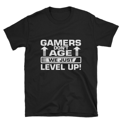 Gamers Don't Age We Just Level Up Shirt, I Don't Age I Just Level Up Gaming Shirt, Gaming T-shirt, Gamers T-shirt, Gaming T-shirt, Gamer Shirt, Gamer Gift, Game Controller Shirt, Short-Sleeve Unisex T-Shirt