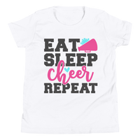 Eat Sleep Cheer Repeat Shirt, Cheerleader Shirt, Cheerleading Shirt, Youth Short Sleeve T-Shirt