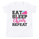 Eat Sleep Cheer Repeat Shirt, Cheerleader Shirt, Cheerleading Shirt, Youth Short Sleeve T-Shirt